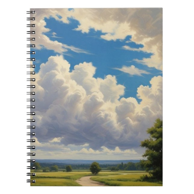 White Clouds and Clear Blue Sky Notebook (Front)