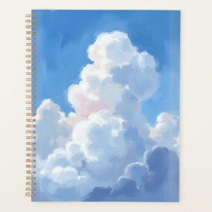 White Clouds Beautiful Blue Sky Watercolor Planner