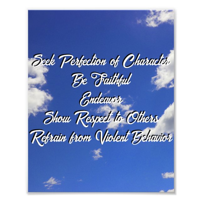 White Clouds Blue Sky Photo Print (Front)