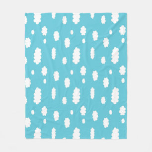 White Clouds on a Blue Sky Background Fleece Blanket