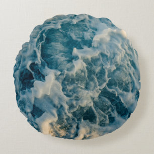 WHITE CLOUDS ON BLUE SKY ROUND CUSHION