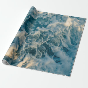 WHITE CLOUDS ON BLUE SKY WRAPPING PAPER