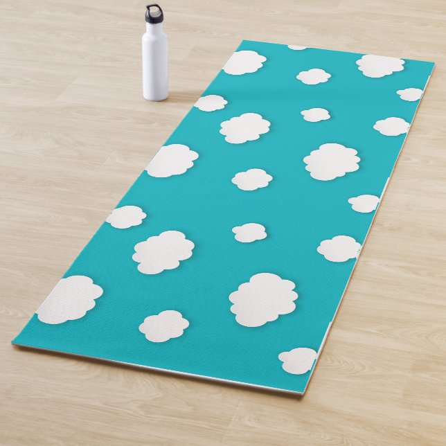 White Clouds on Blue Sky Yoga Mat – Tranquil (In Situ)