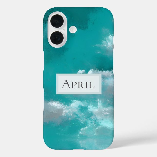 White Clouds on Turquoise Case-Mate iPhone Case (Back)