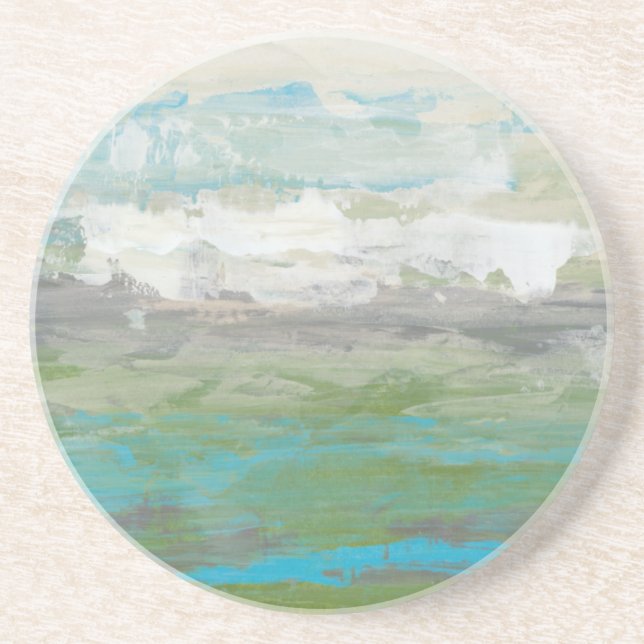 White Clouds Overlooking Beautiful Landscape Coaster (Front)