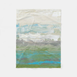 White Clouds Overlooking Beautiful Landscape Fleece Blanket