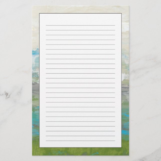 White Clouds Overlooking Beautiful Landscape Stationery (Front)