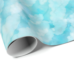 White Clouds Pattern Blue Sky Wrapping Paper