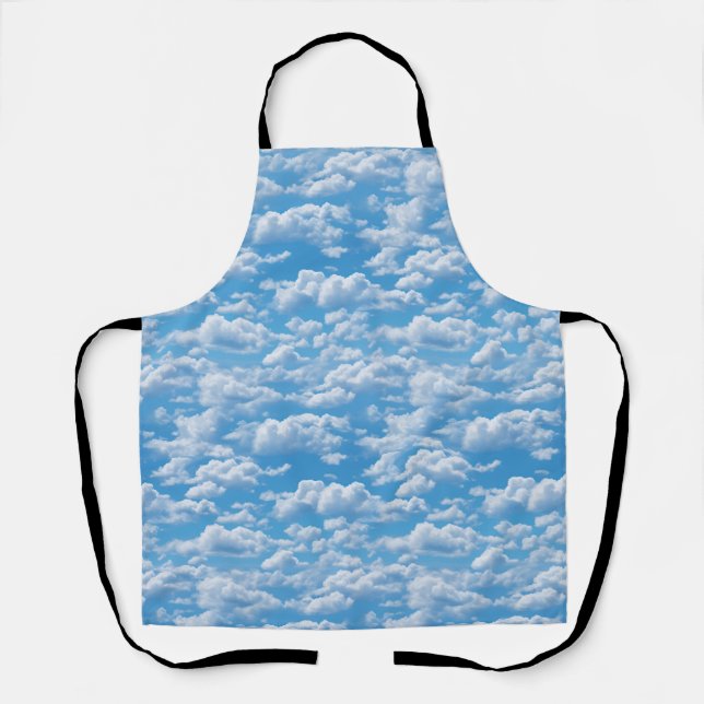 White Clouds Pattern On A Blue Sky Backgroud Apron (Front)