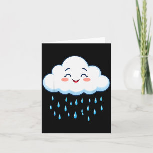 White Clouds Rain Drop Costume Christmas Halloween Card