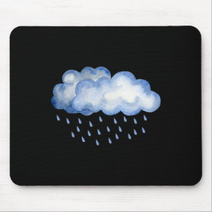 White Clouds Rain Drop Costume Christmas Halloween Mouse Pad