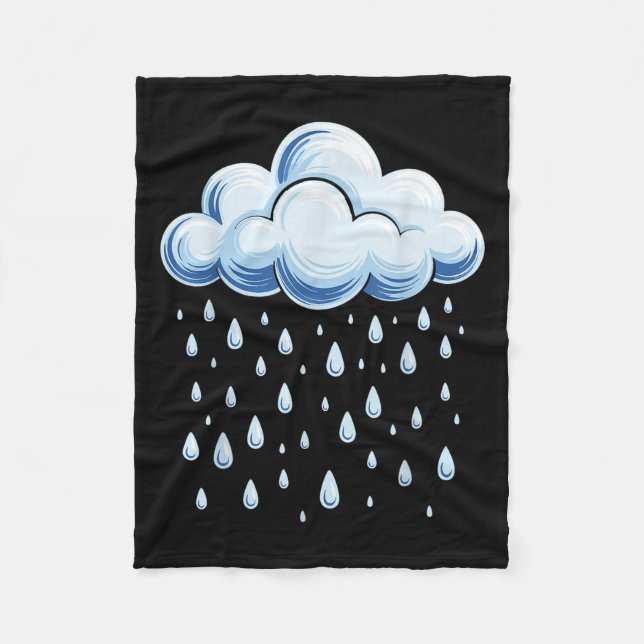 White Clouds Rain Drop Shirt Adult Kids Men Women  Fleece Blanket (Front)