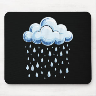 White Clouds Rain Drop Shirt Adult Kids Men Women  Mouse Pad
