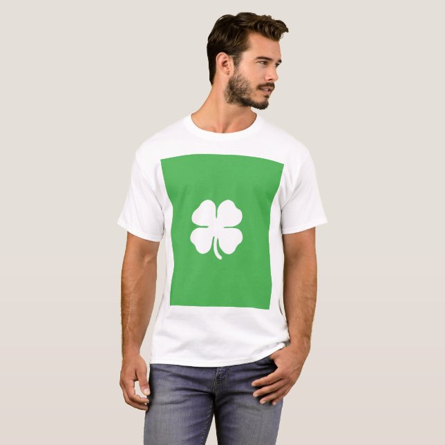 White Clover Leaf Men's Basic T-Shirt (Front Full)