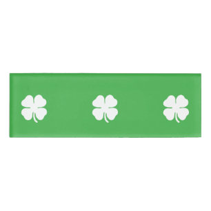 White Clover Leaf Name Tag