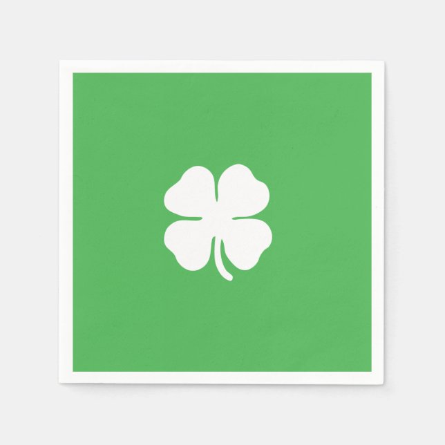 White Clover Leaf Paper Napkins (Front)