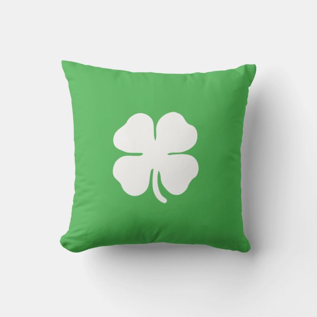 White Clover Leaf Pillow (Front)