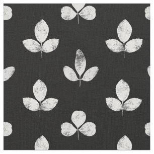White Clover on Black Fabric