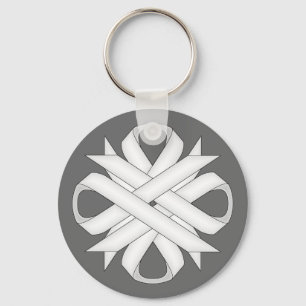 White Clover Ribbon by Kenneth Yoncich Key Ring