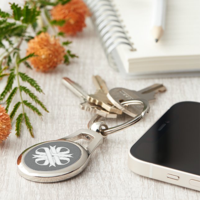 White Clover Ribbon by Kenneth Yoncich Key Ring (Side)