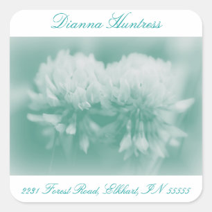 White Clover Wildflowers Square Sticker