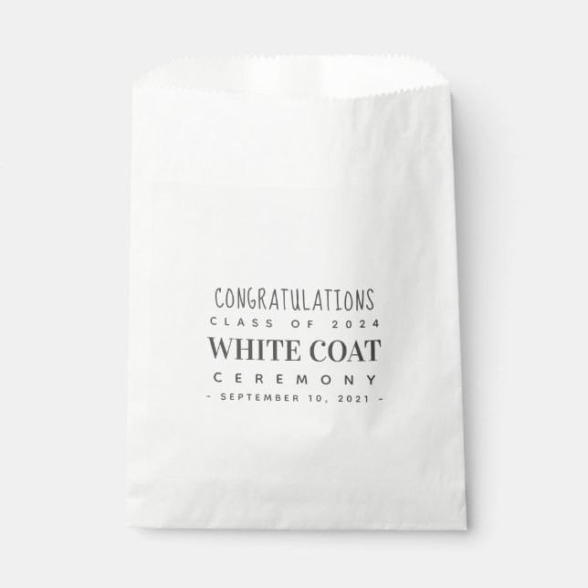 White Coat Ceremony Congratulations Class of 20XX Favour Bag (Front)