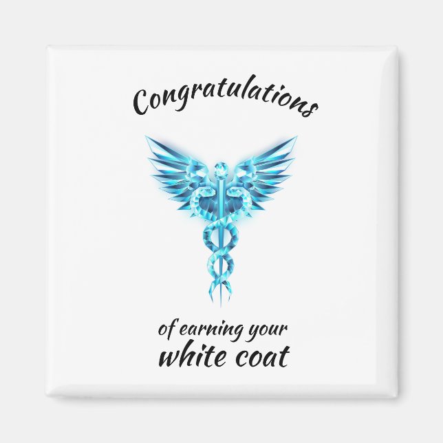 White Coat Ceremony Crystal Medical  Magnet (Front)