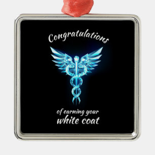 White Coat Ceremony Crystal Medical  Metal Ornament