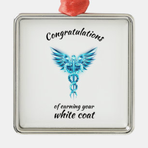 White Coat Ceremony Crystal Medical  Metal Ornament