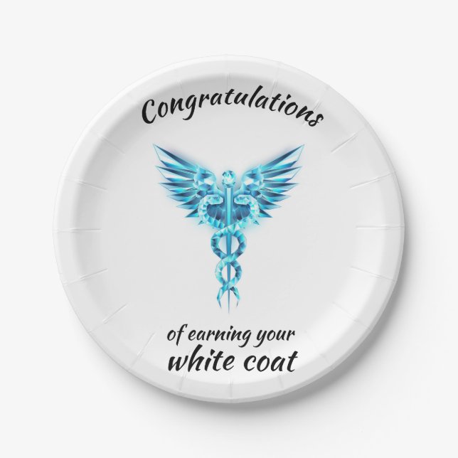 White Coat Ceremony Crystal Medical  Paper Plate (Front)