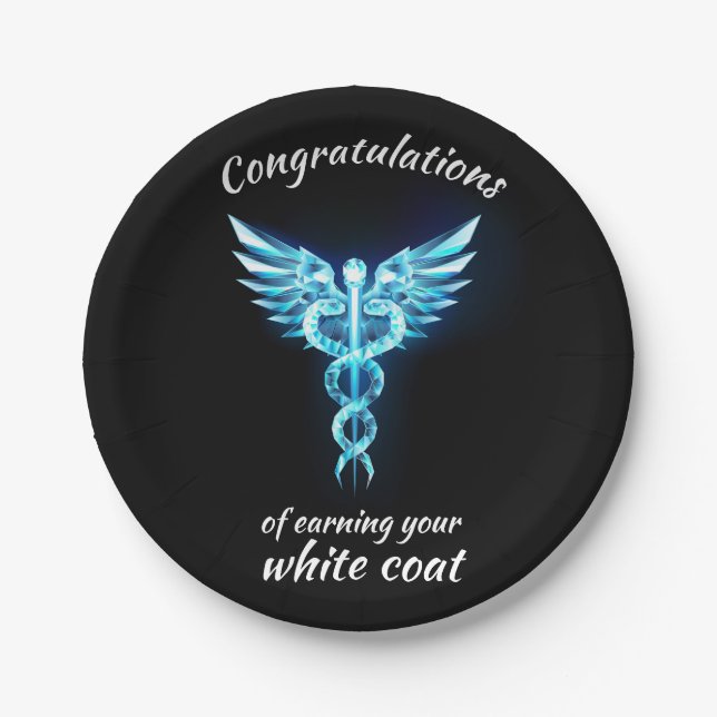 White Coat Ceremony Crystal Medical  Paper Plate (Front)