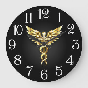 White Coat Ceremony Gold Medical Large Clock
