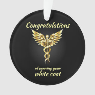 White Coat Ceremony Gold Medical  Ornament