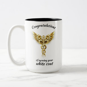 White Coat Ceremony Gold Medical  Two-Tone Coffee Mug