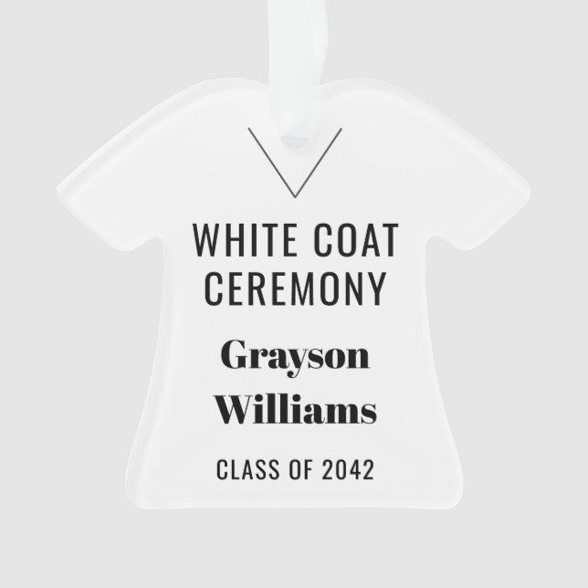 White Coat Ceremony Name Ornament (Front)