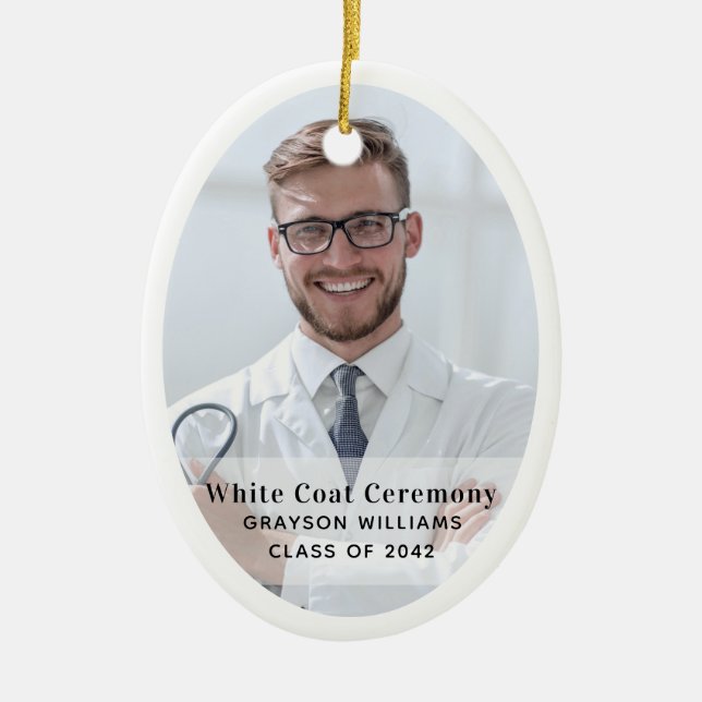 White Coat Ceremony Photo Ornament (Front)