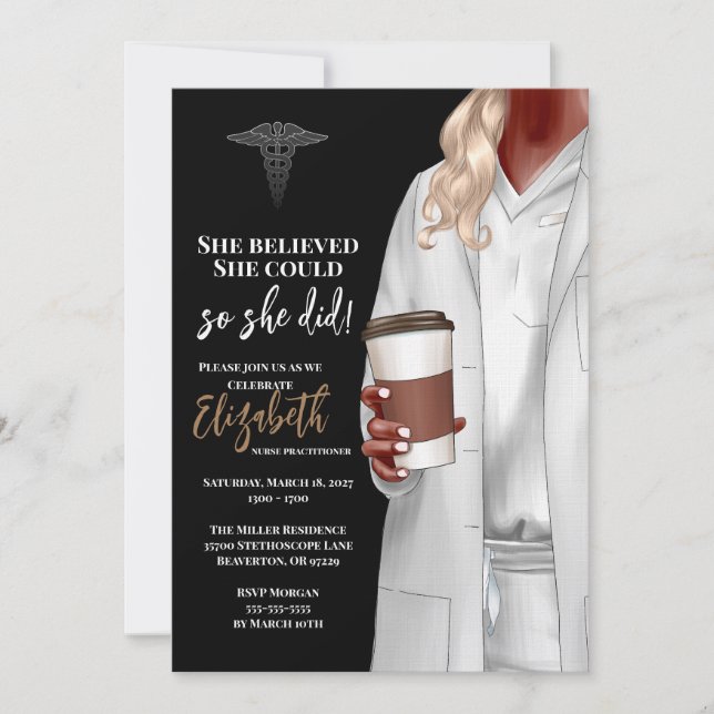 White Coat Medical School Graduation Invitation (Front)