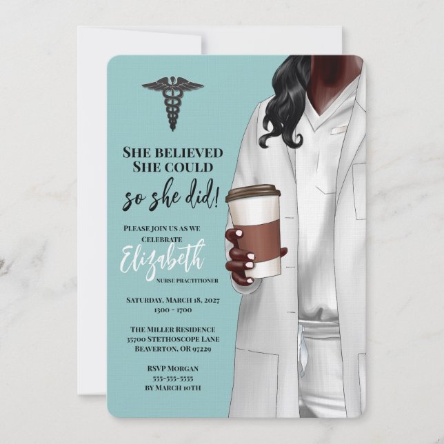 White Coat Medical School Graduation Invitation (Front)