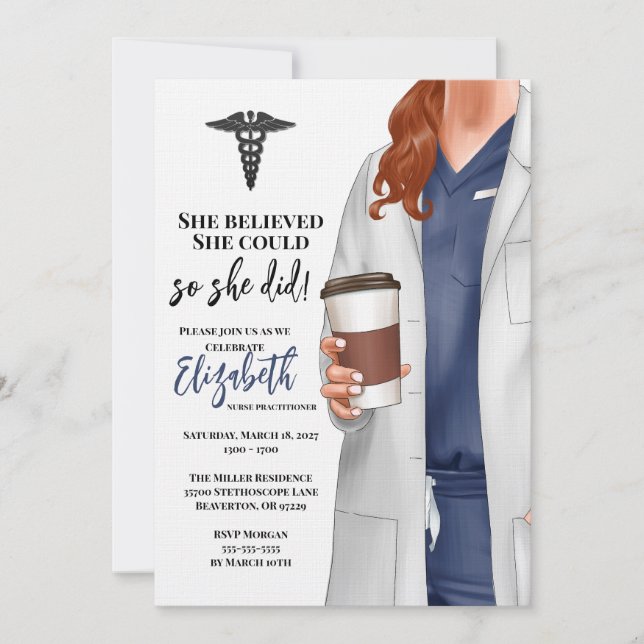 White Coat Medical School Graduation Invitation (Front)