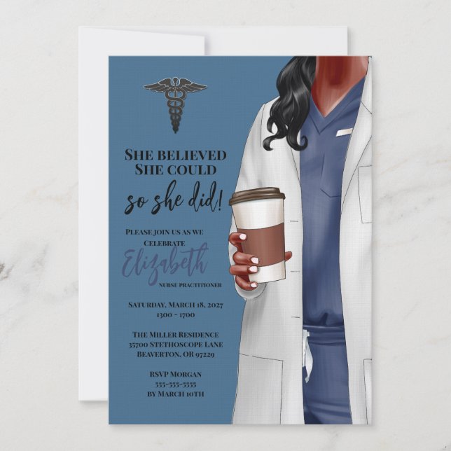 White Coat Medical School Graduation Invitation (Front)
