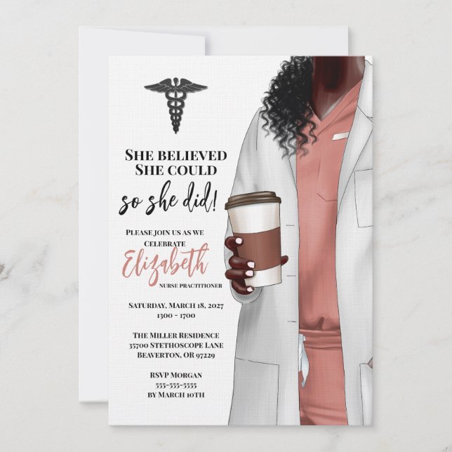 White Coat Medical School Graduation Invitation (Front)