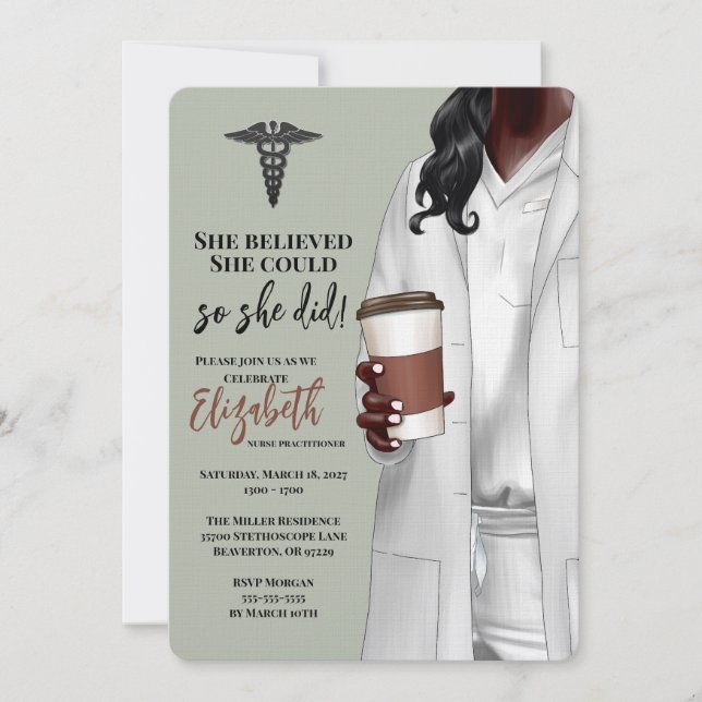 White Coat Medical School Graduation Invitation (Front)