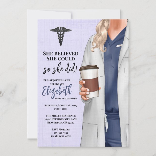 White Coat Medical School Graduation Invitation (Front)