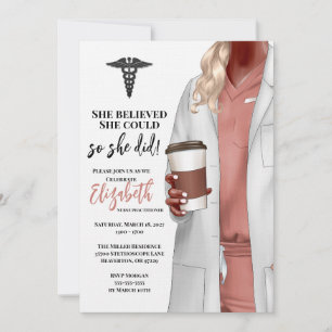 White Coat Medical School Graduation Invitation