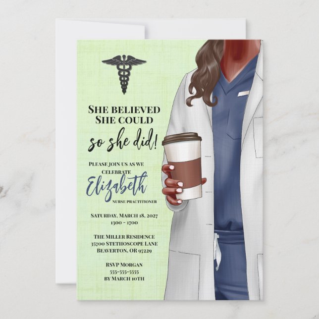 White Coat Medical School Graduation Invitation (Front)