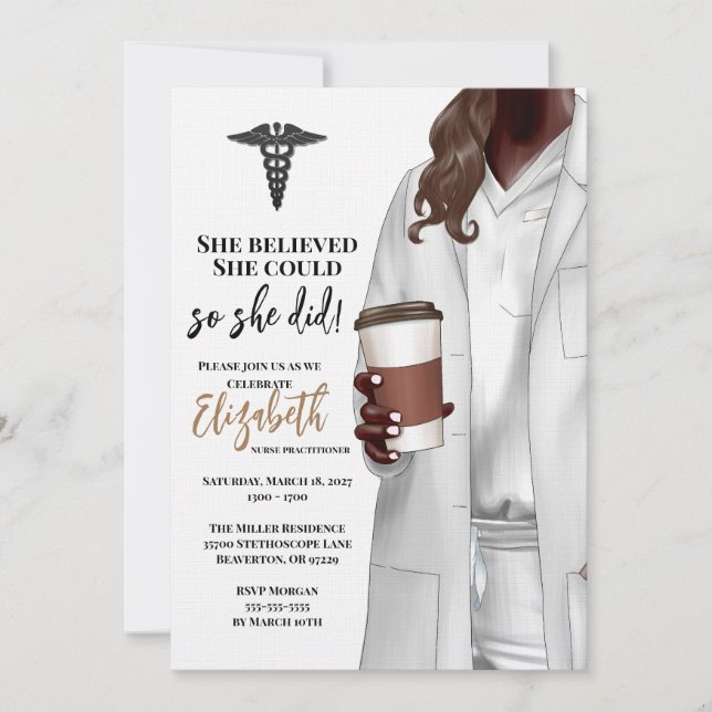 White Coat Medical School Graduation Invitation (Front)