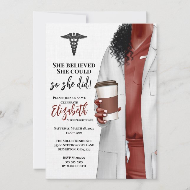 White Coat Medical School Graduation Invitation (Front)