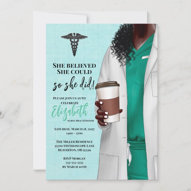White Coat Medical School Graduation Invitation (Front)