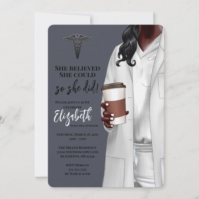 White Coat Medical School Graduation Invitation (Front)