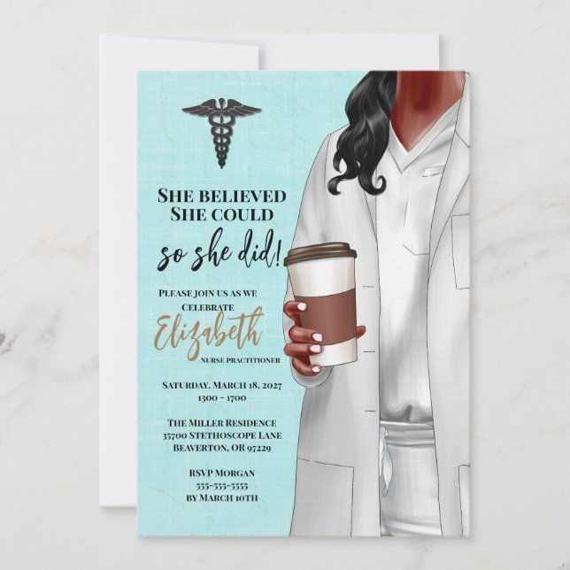 White Coat Medical School Graduation Invitation (Front)